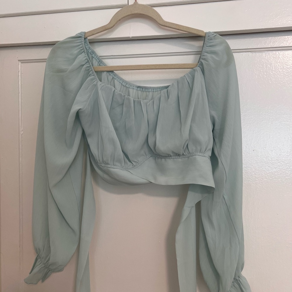 Elegant Light Blue Women's Top